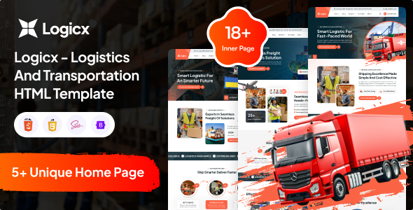 Logicx - Logistics And Transportation HTML Template by VikingLab