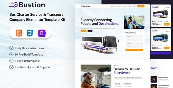 Bustion - Bus Charter Service & Transport Company HTML Template by zaderon