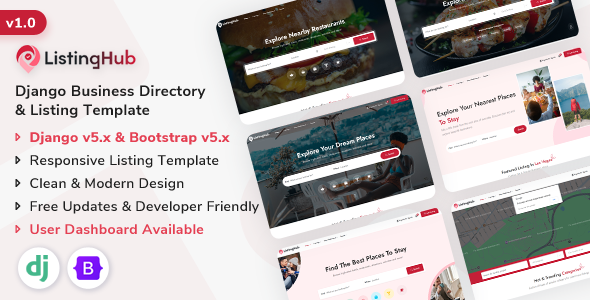 ListingHub - Django Business Directory & Listing Template by ShreeThemes