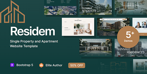 Residem - Single Property and Apartment Website Template by designesia