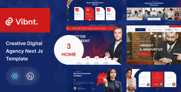 Vibnt - Creative Digital Agency React Next Js Template by Alfa_Themes