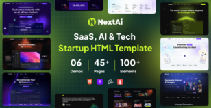 NextAI - SAAS, AI & Tech Startup HTML Template by bplugins