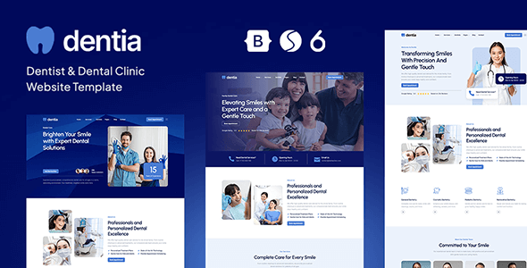 Dentia — Dentist & Dental Clinic Website Template by designesia