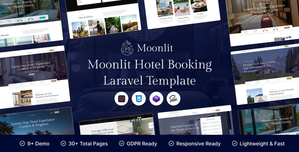 Moonlit -Laravel Hotel Booking Template by ThemeWant
