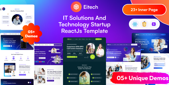 Eitech - IT Solutions & Technology Startup React Template by Zoo-Themes