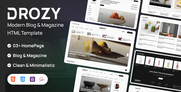Drozy - Modern Blog & Magazine HTML Template by themesflat
