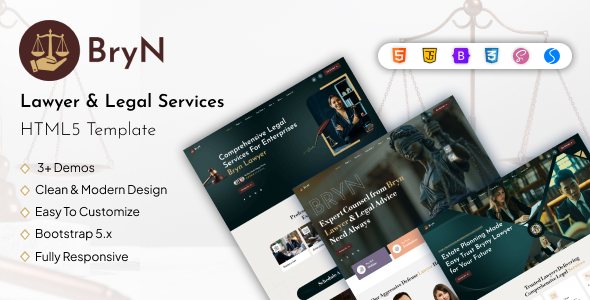 Bryn - Lawyer & Legal Services HTML5 Template by CamionThemes