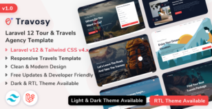 Travosy - Laravel 12 Tour & Travels Agency Template by ShreeThemes