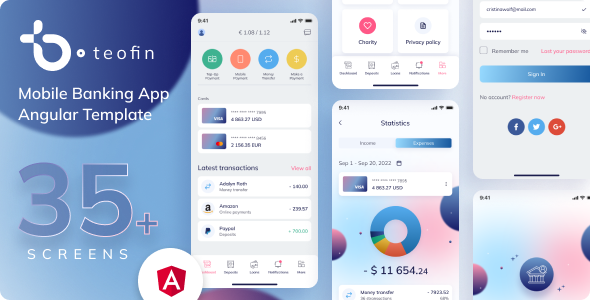 Teofin - Angular Mobile Banking App | PWA by George_Fx