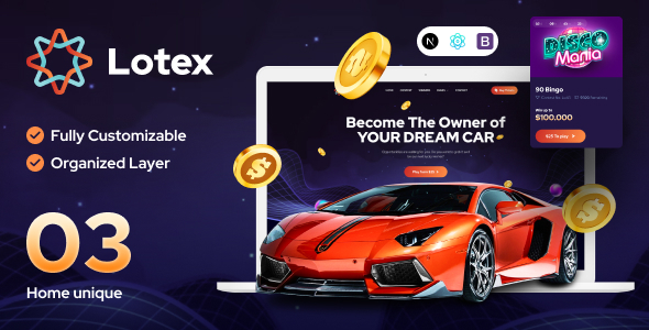 Lotex - Online Lotto & Lottery Nextjs and React Template by themesflat