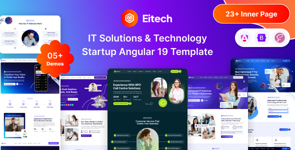 Eitech - Angular IT Solutions & Technology Startup Template by Unifato