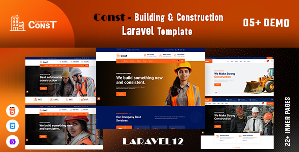 Const - Building & Construction Laravel Template by scriptfusions