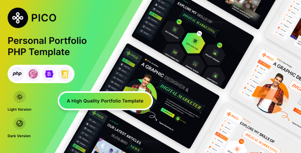 Pico - PHP Personal Portfolio Template by Markeythemes