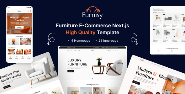 Furnisy - Furniture eCommerce React NextJS Tailwind Template by themeperch