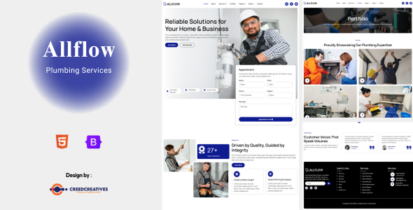 Allflow - Plumbing Services Html Template by creedcreatives
