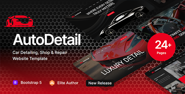 AutoDetail - Car Detailing, Shop & Repair HTML Template by designesia