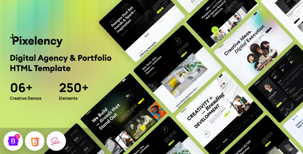 Pixelency - Digital Agency & Creative Portfolio HTML Template by ThemeTags