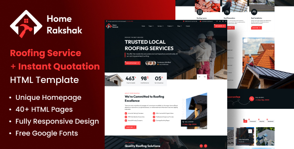 Roofing Services with Instant Quotation HTML Template - Home Rakshak by The_Krishna