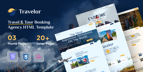 Travelor - Travel & Tour Booking Agency HTML Template by wowtheme7