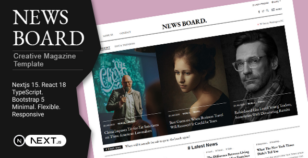 NewsBoard – Creative Magazine Publisher NextJS Template by alithemes