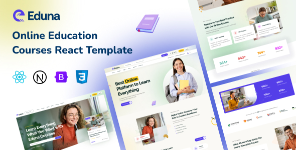 Eduna - Online Education Courses React NextJs Template by BizanTheme