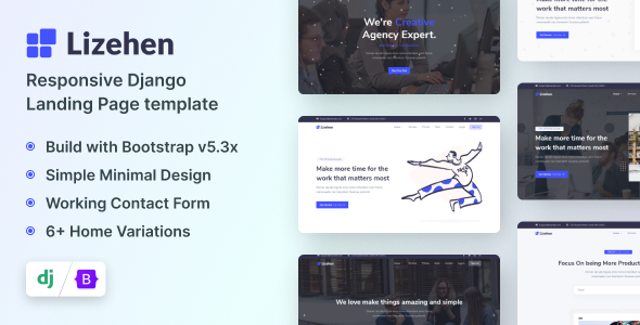 Lizehen - Django 5 Landing Page Template by themesdesign