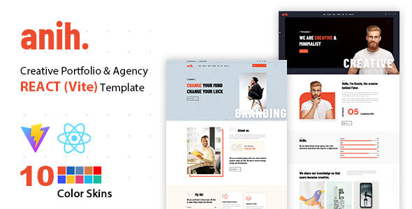 Anih - React (Vite) Creative Portfolio & Agency Template by 7xtheme