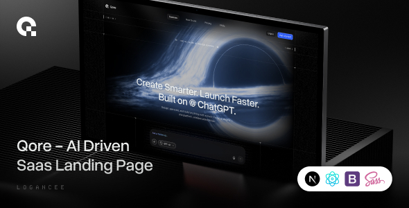 Qore - AI Content Writer, Software, SaaS & Startup Landing NextJs by themesflat