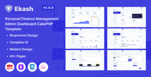 Ekash - Personal Finance Management Admin Dashboard CakePHP Template by PixcelsThemes