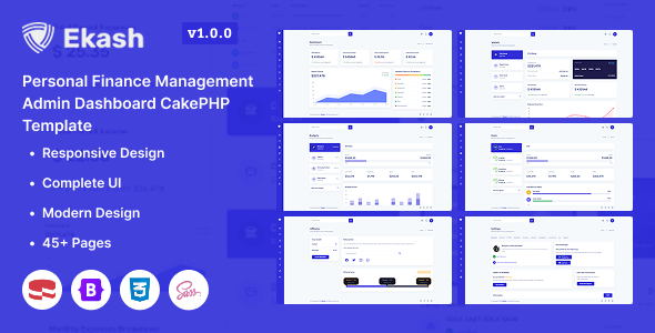 Ekash - Personal Finance Management Admin Dashboard CakePHP Template by PixcelsThemes