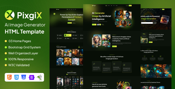 Pixgix - Ai Image Generator HTML Template by TwingDesign
