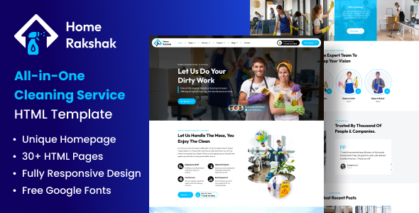 Cleaning Services HTML Template - Home Rakshak by The_Krishna