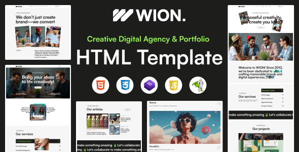 Wion - Creative Digital Agency Html Tempalte by FavDevs