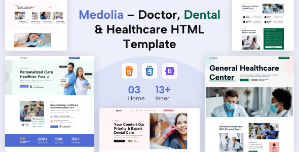Medolia – Doctor, Dental & Healthcare HTML Template by pixelfit