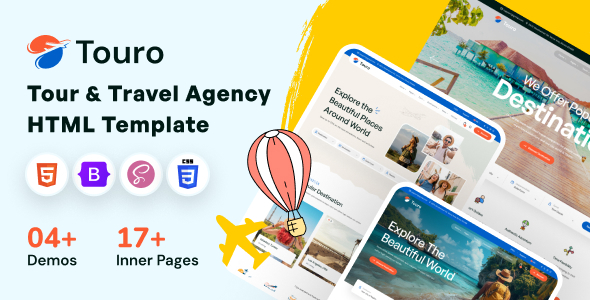 Touro - Travel & Tour Booking Agency HTML Template by webnextpro
