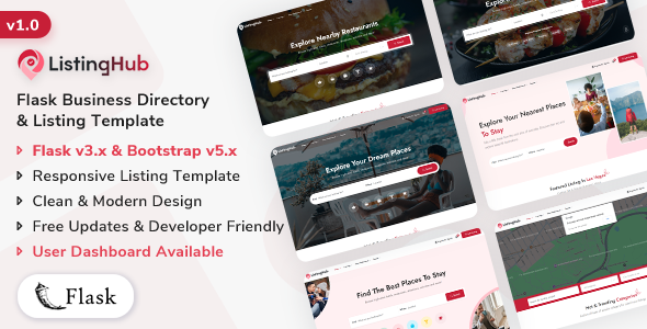 ListingHub - Flask Business Directory & Listing Template by ShreeThemes