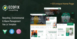 Ecofix | Recycling Services & Waste Management Vue Js Template by DevGalaxy