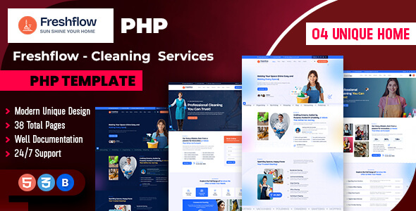 Freshflow - Cleaning Services PHP Template by scriptfusions