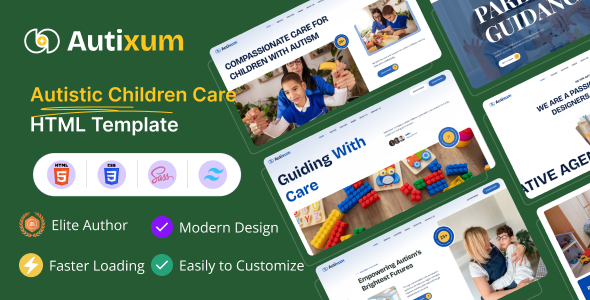 Autixum - Autistic Children Care HTML Template by pixelaxis