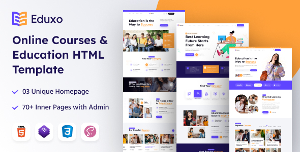 Eduxo - Online Courses and Education HTML Template by theme-village