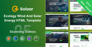 Solaar – Ecology Wind & Solar Energy HTML Template + RTL by ordainIT