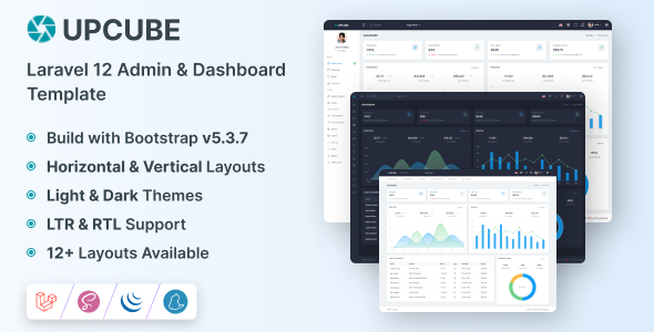 Upcube - Laravel 12 Admin & Dashboard Template by themesdesign