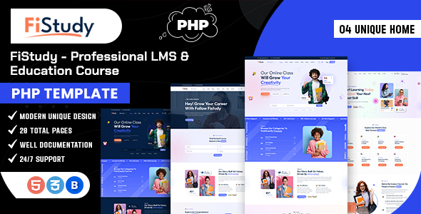 FiStudy - Professional LMS & Education Course PHP Template by codearchives
