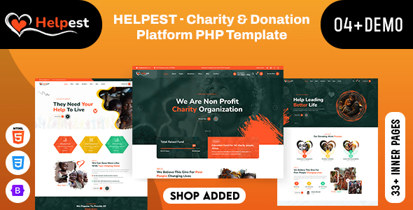 Helpest - Charity & Donation Platform PHP Template by webstall