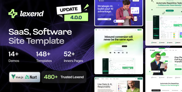 Lexend - Software, SaaS & Startup Nuxt JS Template by rk_theme