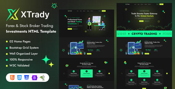 Xtrady - Forex & Stock Broker Trading Investments HTML Template by TwingDesign