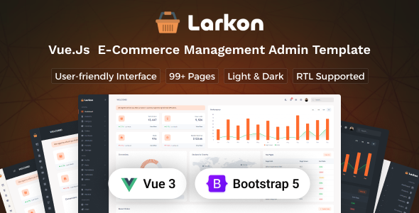 Larkon - Vue.js Ecommerce Management Admin & Dashboard Template by Techzaa