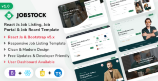 JobStock - React Js Job Listing, Job Portal Landing & Admin Dashboard Template by ShreeThemes