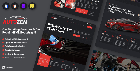 Autozen – Car Detailing & Auto Repair HTML Bootstrap 5 Template by nomadenstudio