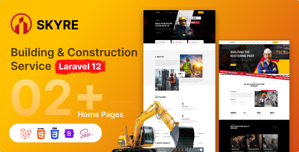 Skyre - Building & Construction Services Laravel 12 Template by preoiT